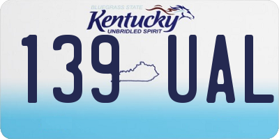 KY license plate 139UAL