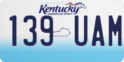 KY license plate 139UAM