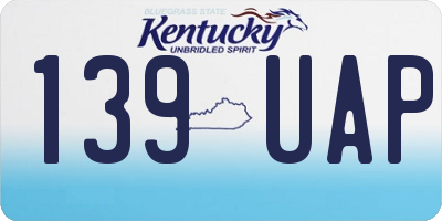 KY license plate 139UAP