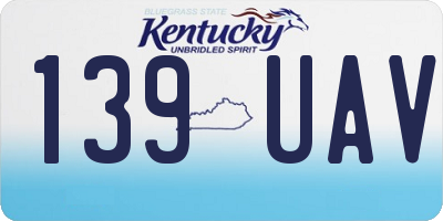 KY license plate 139UAV