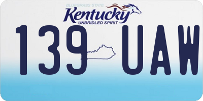 KY license plate 139UAW