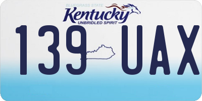 KY license plate 139UAX