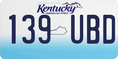 KY license plate 139UBD
