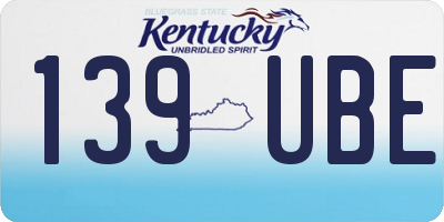 KY license plate 139UBE