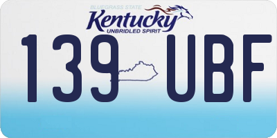 KY license plate 139UBF