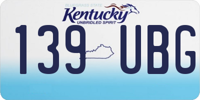 KY license plate 139UBG