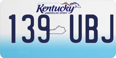 KY license plate 139UBJ