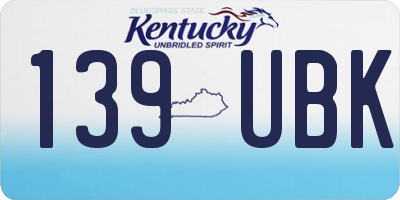 KY license plate 139UBK