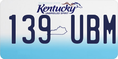 KY license plate 139UBM