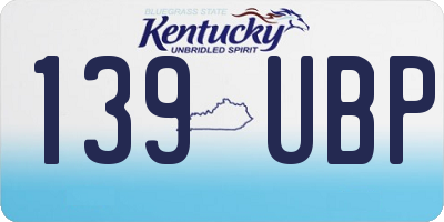 KY license plate 139UBP
