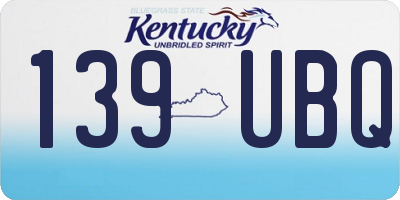 KY license plate 139UBQ