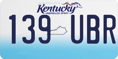 KY license plate 139UBR