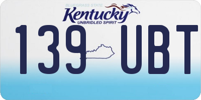KY license plate 139UBT