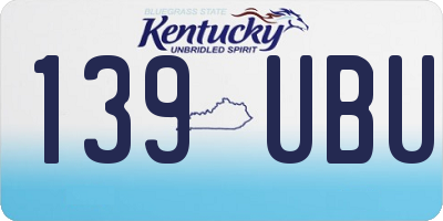 KY license plate 139UBU