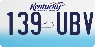 KY license plate 139UBV