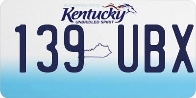 KY license plate 139UBX