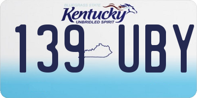 KY license plate 139UBY