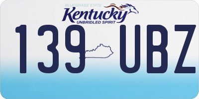 KY license plate 139UBZ