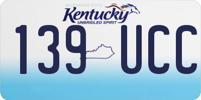 KY license plate 139UCC