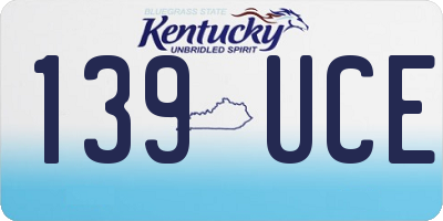 KY license plate 139UCE