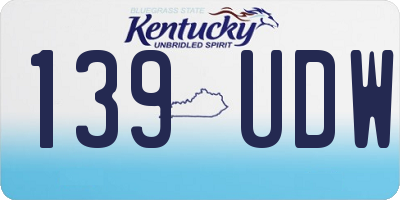 KY license plate 139UDW