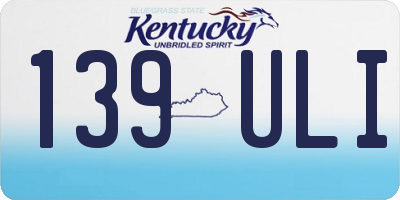KY license plate 139ULI