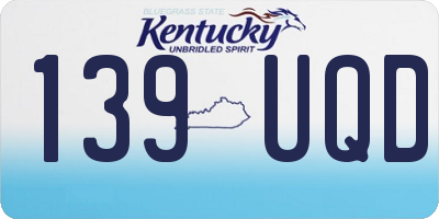 KY license plate 139UQD