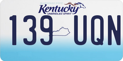 KY license plate 139UQN