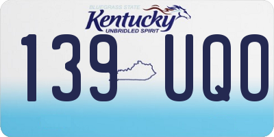 KY license plate 139UQO