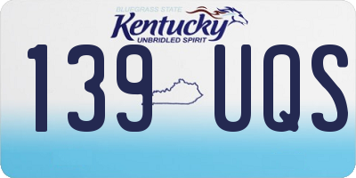 KY license plate 139UQS