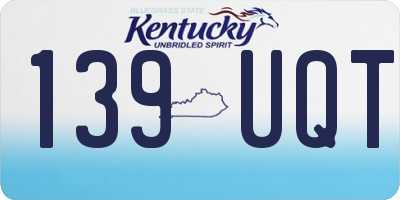 KY license plate 139UQT