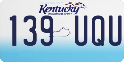 KY license plate 139UQU