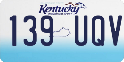 KY license plate 139UQV