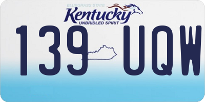 KY license plate 139UQW