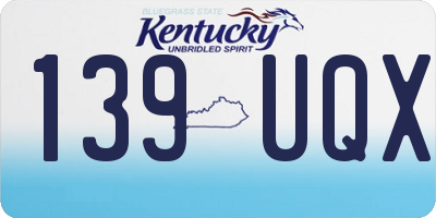 KY license plate 139UQX