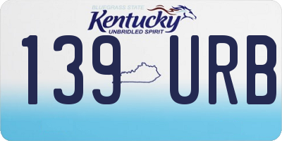 KY license plate 139URB