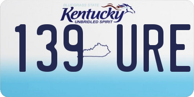KY license plate 139URE