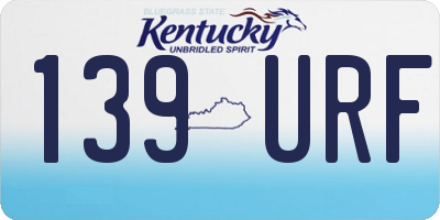 KY license plate 139URF