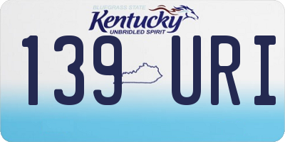 KY license plate 139URI