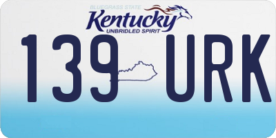 KY license plate 139URK