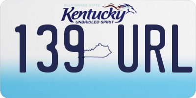 KY license plate 139URL