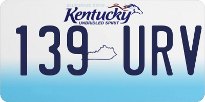 KY license plate 139URV