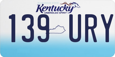 KY license plate 139URY