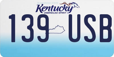 KY license plate 139USB