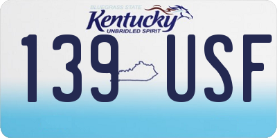 KY license plate 139USF