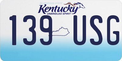 KY license plate 139USG