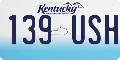 KY license plate 139USH