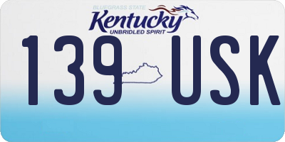 KY license plate 139USK