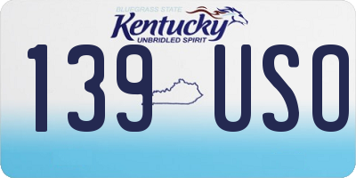 KY license plate 139USO