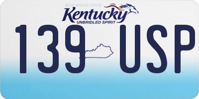 KY license plate 139USP